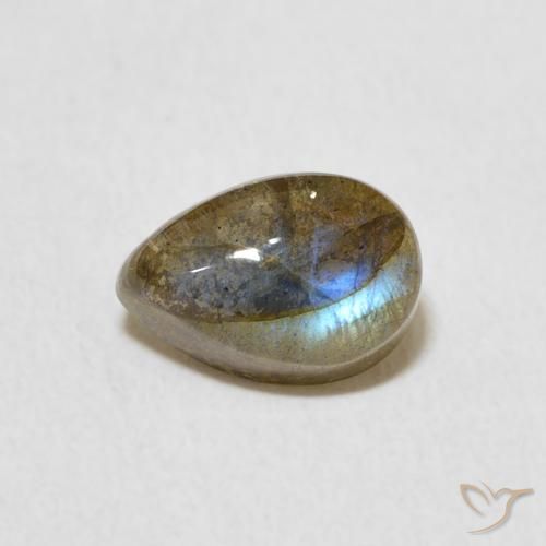 1.87ct Натуральный Многоцветный Лабрадорит, Форма груши, Полупрозрачный