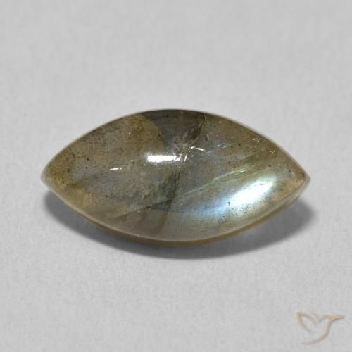 5.19ct Натуральный Многоцветный Лабрадорит, Маркиза, Полупрозрачный