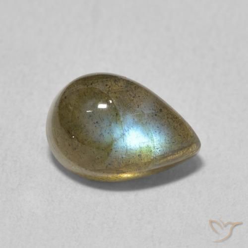 2.43ct Натуральный Многоцветный Лабрадорит, Форма груши, Полупрозрачный