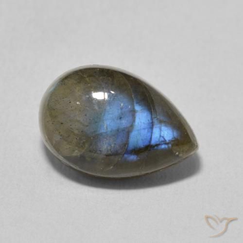 4.10ct Натуральный Многоцветный Лабрадорит, Форма груши, Полупрозрачный