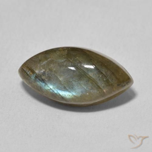 5.31ct Натуральный Многоцветный Лабрадорит, Маркиза, Полупрозрачный