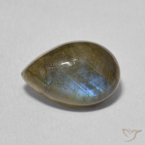 3.60ct Натуральный Многоцветный Лабрадорит, Форма груши, Полупрозрачный