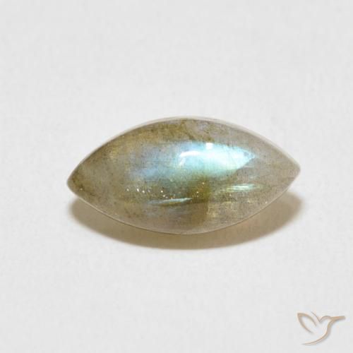 2.37ct Натуральный Многоцветный Лабрадорит, Маркиза, Полупрозрачный