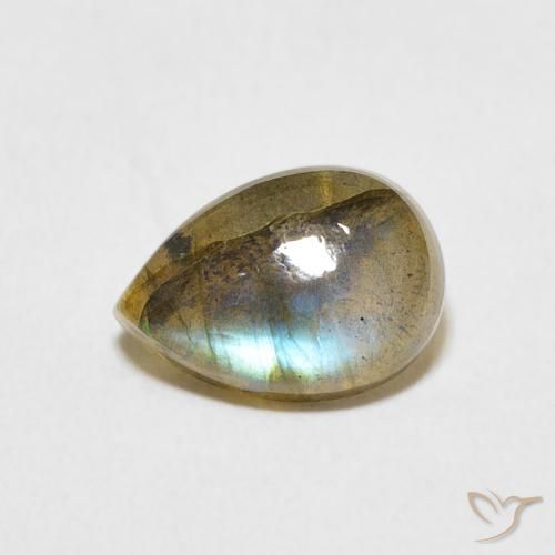 2.17ct Натуральный Многоцветный Лабрадорит, Форма груши, Полупрозрачный