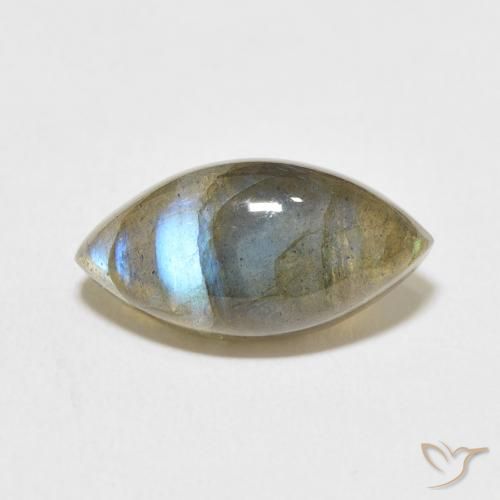 5.27ct Натуральный Многоцветный Лабрадорит, Маркиза, Полупрозрачный