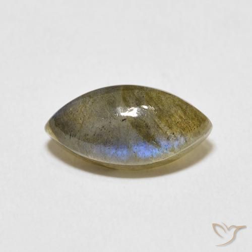 3.96ct Натуральный Многоцветный Лабрадорит, Маркиза, Полупрозрачный