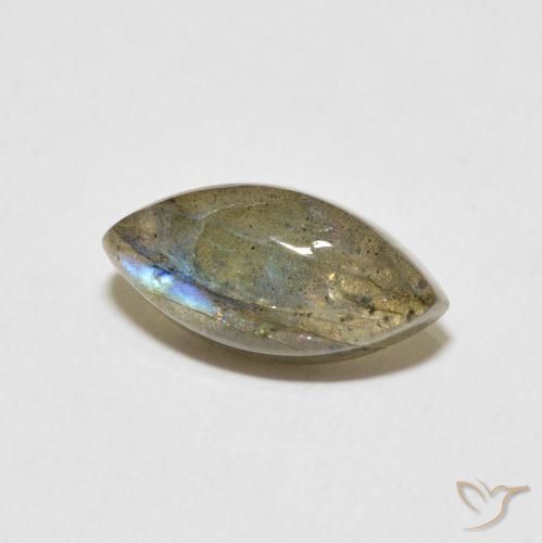 3.82 карата, натуральный Многоцветный Лабрадорит, Маркиза, Полупрозрачный