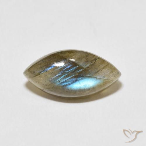 5.51ct Натуральный Многоцветный Лабрадорит, Маркиза, Полупрозрачный