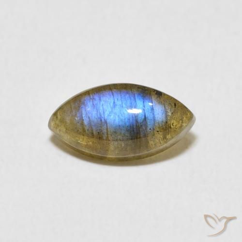 1.31ct Натуральный Многоцветный Лабрадорит, Маркиза, Полупрозрачный