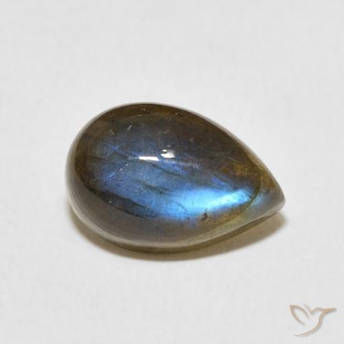 3.93ct Натуральный Многоцветный Лабрадорит, Форма груши, Полупрозрачный