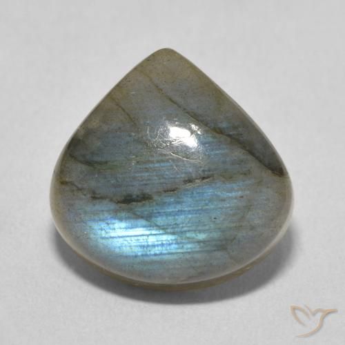 6.93ct Натуральный Многоцветный Лабрадорит, Форма груши, Полупрозрачный
