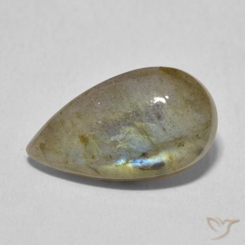 6.59ct Натуральный Многоцветный Лабрадорит, Форма груши, Полупрозрачный