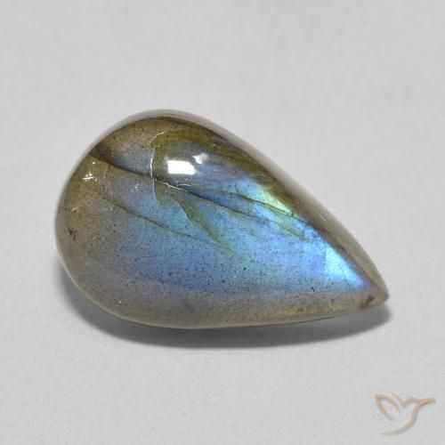 6.01ct Натуральный Многоцветный Лабрадорит, Форма груши, Полупрозрачный
