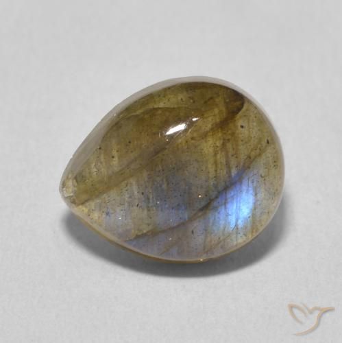 3.83ct Натуральный Многоцветный Лабрадорит, Форма груши, Полупрозрачный