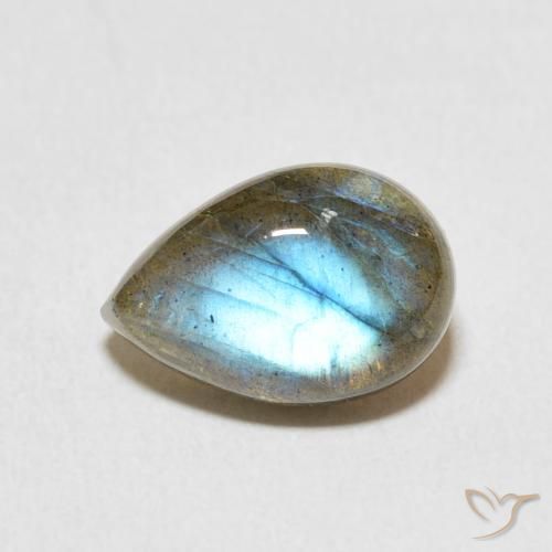 3.93ct Натуральный Многоцветный Лабрадорит, Форма груши, Полупрозрачный