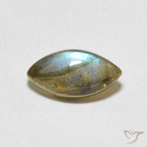 1.32ct Натуральный Многоцветный Лабрадорит, Маркиза, Полупрозрачный