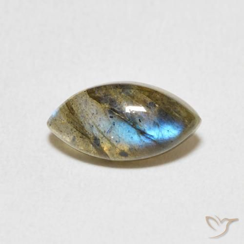 1.37ct Натуральный Многоцветный Лабрадорит, Маркиза, Полупрозрачный