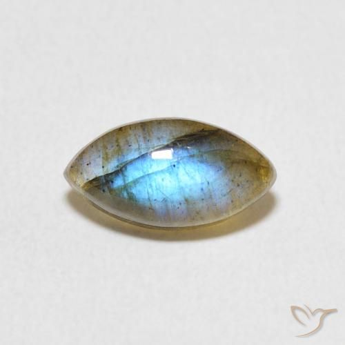 1.46ct Натуральный Многоцветный Лабрадорит, Маркиза, Полупрозрачный