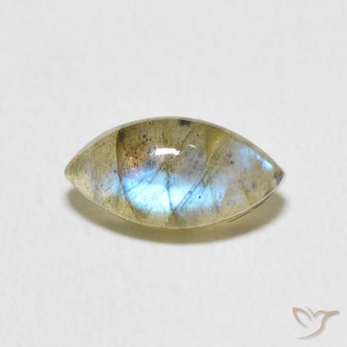 1.59ct Натуральный Многоцветный Лабрадорит, Маркиза, Полупрозрачный