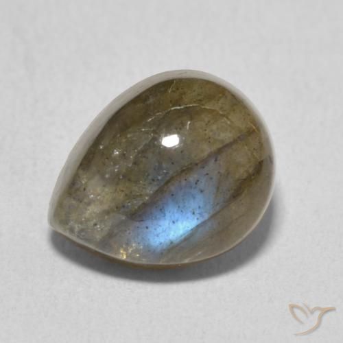 4.07ct Натуральный Многоцветный Лабрадорит, Форма груши, Полупрозрачный