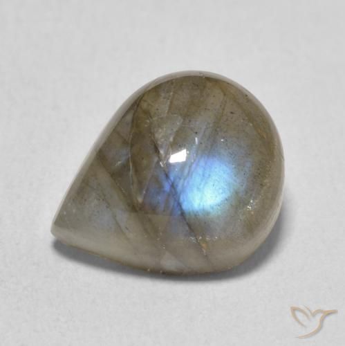 4.62ct Натуральный Многоцветный Лабрадорит, Форма груши, Полупрозрачный