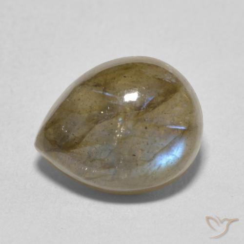 3.75ct Натуральный Многоцветный Лабрадорит, Форма груши, Полупрозрачный