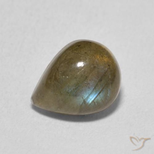 1.79ct Натуральный Многоцветный Лабрадорит, Форма груши, Полупрозрачный