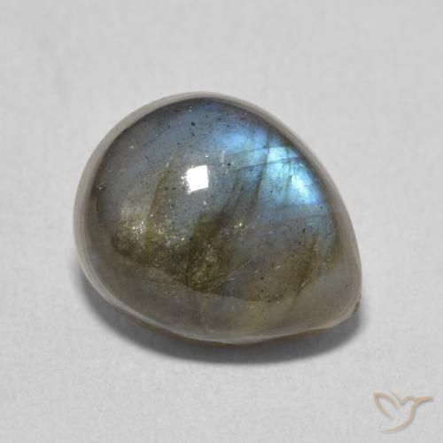 4.10ct Натуральный Многоцветный Лабрадорит, Форма груши, Полупрозрачный