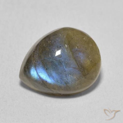 3.48ct Натуральный Многоцветный Лабрадорит, Форма груши, Полупрозрачный