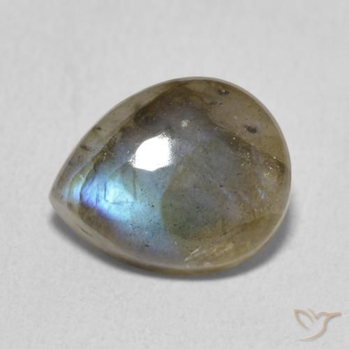 3.40ct Натуральный Многоцветный Лабрадорит, Форма груши, Полупрозрачный