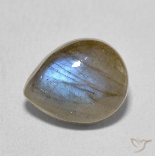 3.66ct Натуральный Многоцветный Лабрадорит, Форма груши, Полупрозрачный