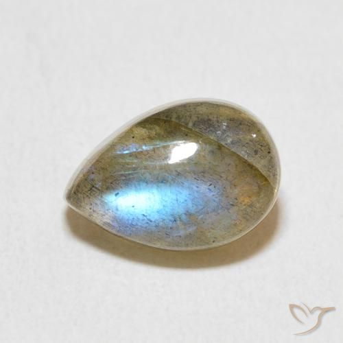 2.88ct Натуральный Многоцветный Лабрадорит, Форма груши, Полупрозрачный