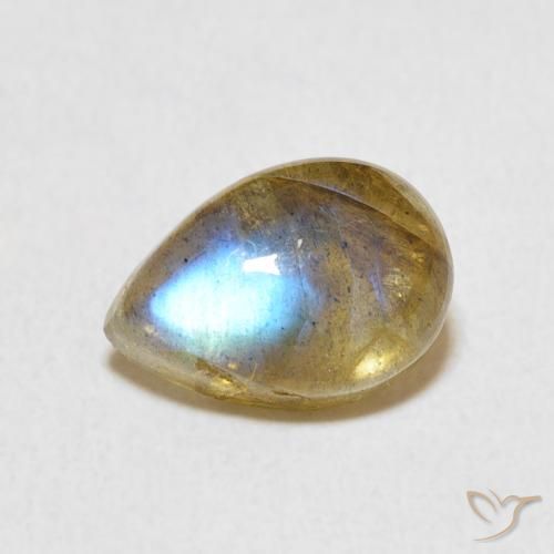2.36ct Натуральный Многоцветный Лабрадорит, Форма груши, Полупрозрачный