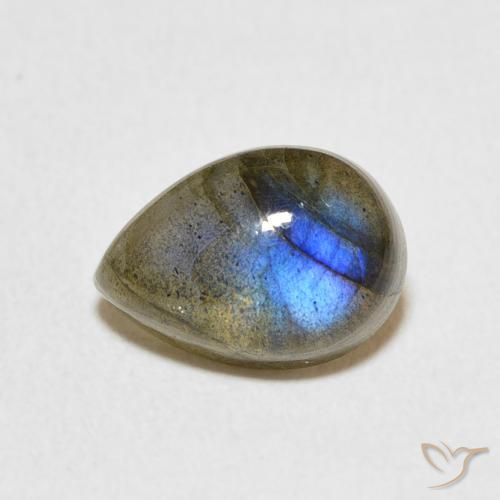 2.37ct Натуральный Многоцветный Лабрадорит, Форма груши, Полупрозрачный