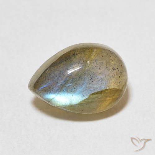 2.63ct Натуральный Многоцветный Лабрадорит, Форма груши, Полупрозрачный