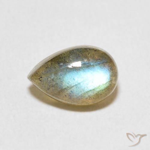 1.85ct Натуральный Многоцветный Лабрадорит, Форма груши, Полупрозрачный