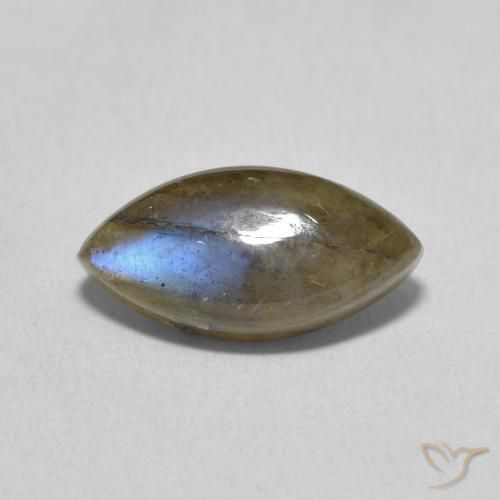 3.31ct Натуральный Многоцветный Лабрадорит, Маркиза, Полупрозрачный