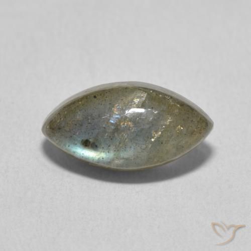 2.57ct Натуральный Многоцветный Лабрадорит, Маркиза, Полупрозрачный