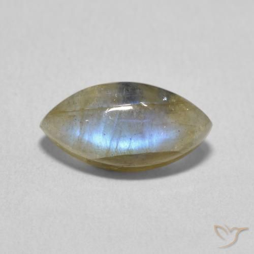 2.37ct Натуральный Многоцветный Лабрадорит, Маркиза, Полупрозрачный