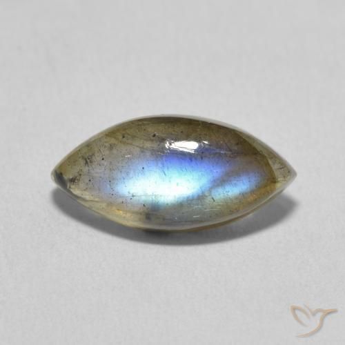 3.35ct Натуральный Многоцветный Лабрадорит, Маркиза, Полупрозрачный