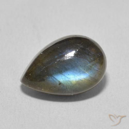 3.85ct Натуральный Многоцветный Лабрадорит, Форма груши, Полупрозрачный