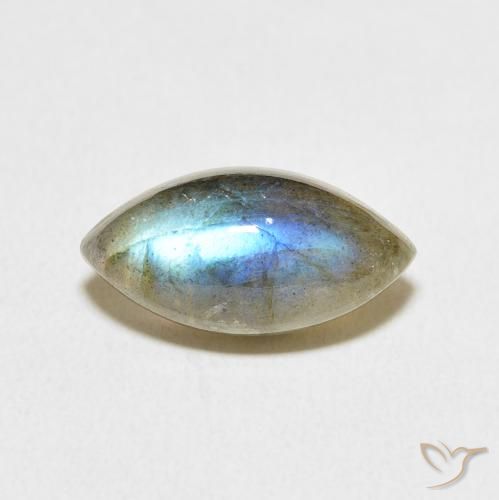 5.28ct Натуральный Многоцветный Лабрадорит, Маркиза, Полупрозрачный