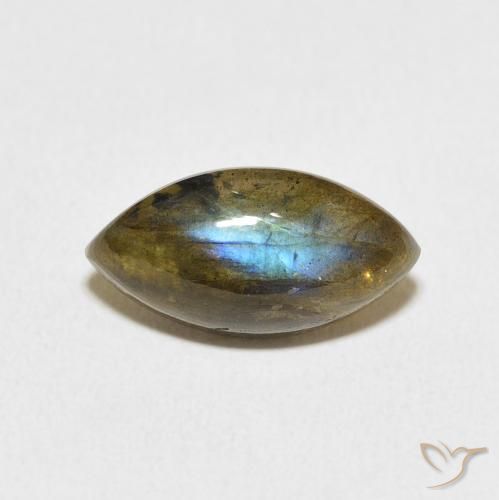5.18ct Натуральный Многоцветный Лабрадорит, Маркиза, Полупрозрачный