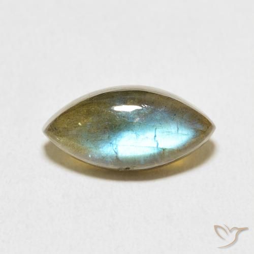 3.99ct Натуральный Многоцветный Лабрадорит, Маркиза, Полупрозрачный