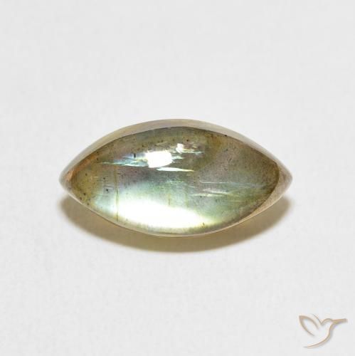 4.66ct Натуральный Многоцветный Лабрадорит, Маркиза, Полупрозрачный