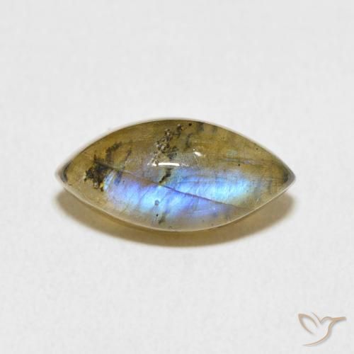 3.64ct Натуральный Многоцветный Лабрадорит, Маркиза, Полупрозрачный