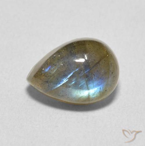 2.58ct Натуральный Многоцветный Лабрадорит, Форма груши, Полупрозрачный