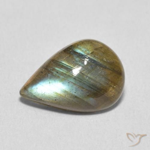 3.35ct Натуральный Многоцветный Лабрадорит, Форма груши, Полупрозрачный