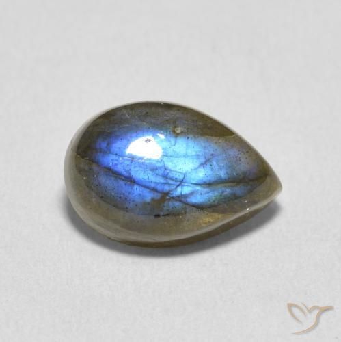 3.60ct Натуральный Многоцветный Лабрадорит, Форма груши, Полупрозрачный