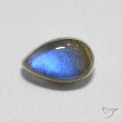 1.18ct Натуральный Многоцветный Лабрадорит, Форма груши, Полупрозрачный